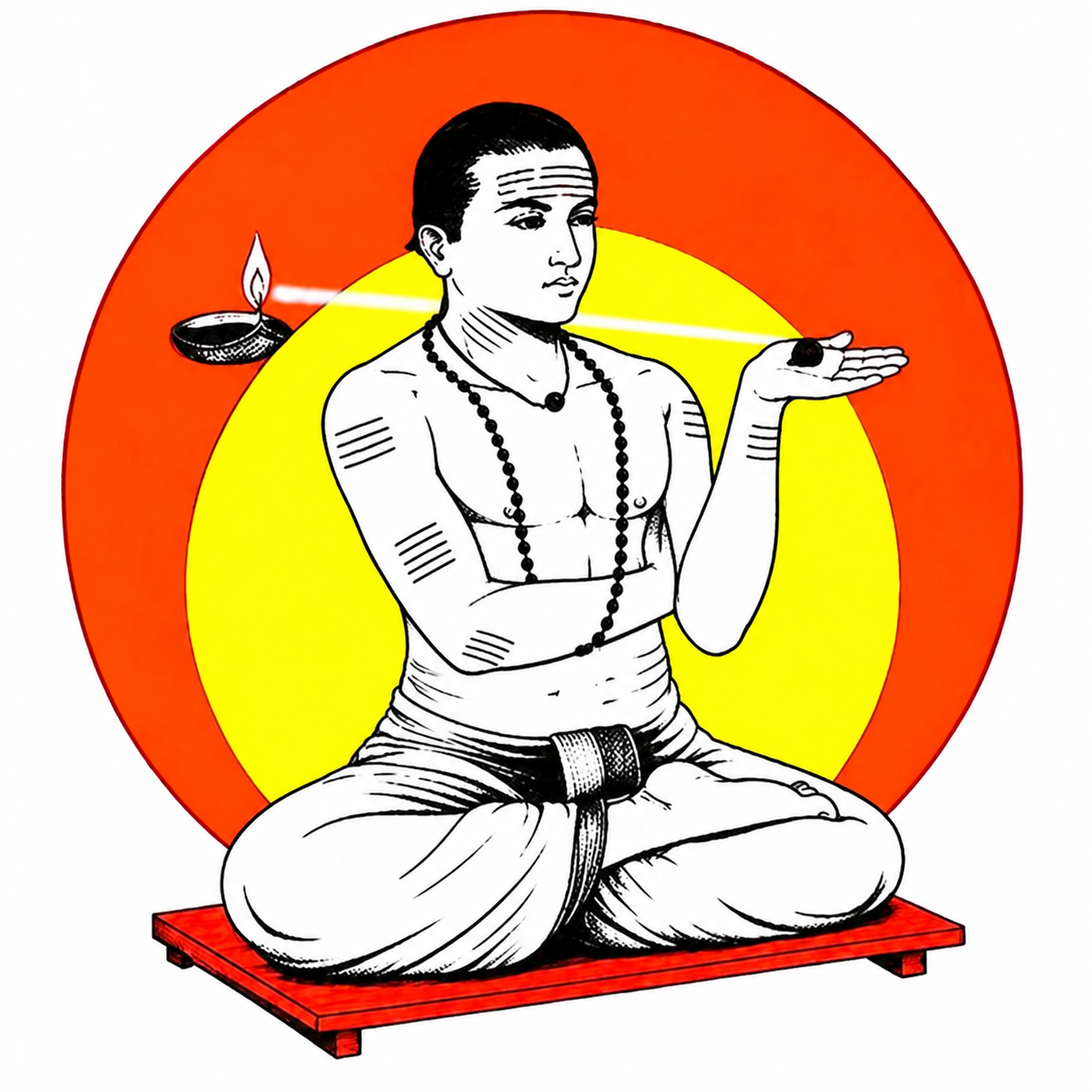 Illustration of a seated practitioner with Ishtalinga